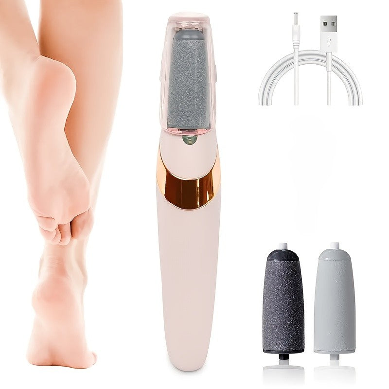 Electric Foot Dead Skin Remover, Foot Grinder, Portable Foot And Grinding Tool, 2 Interchangeable Grinding Heads