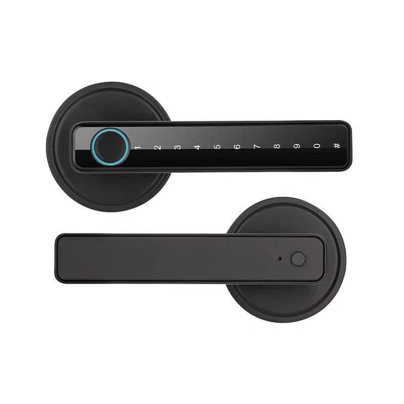 📱Tuya TTLock Smart Door Lock, Biometric Fingerprint & Key Card Electronic Security Lock, Anti-Theft Smart Handle Lever Lock, Bluetooth APP Remote Control Keyless Entry Lock for Home Apartment Office Rental