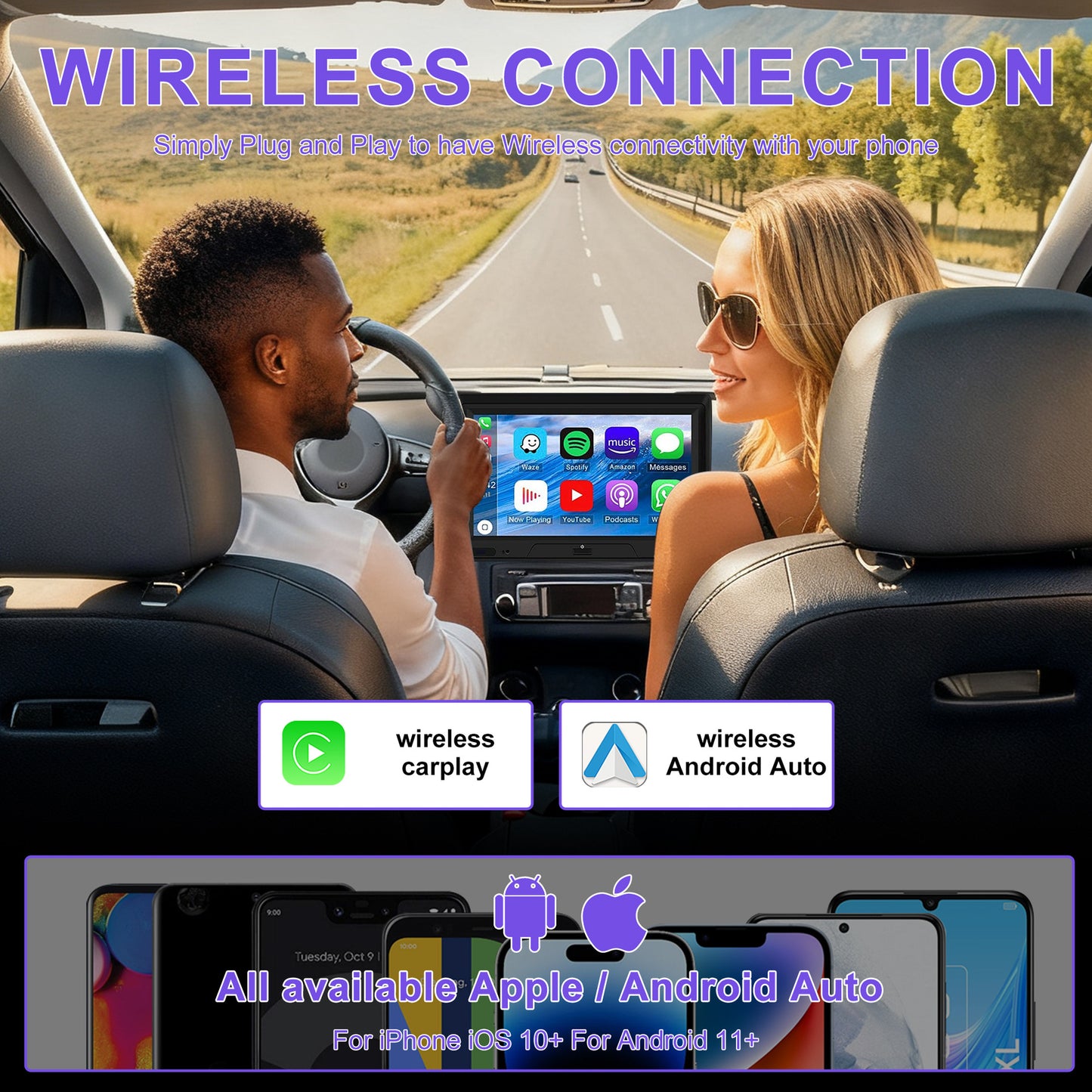 Wireless Carplay Adapter, Convert Wired to Wireless CarPlay, Compatible with CarPlay, Plug and Play, Type-C/USB, Suitable for 800+ Vehicles