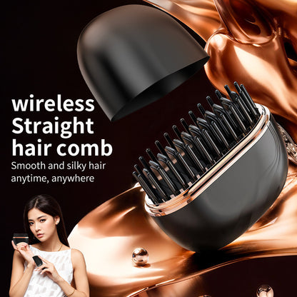 Mini Hair Straightener Portable 2026 Cordless Curling Iron Small Flat Steam Hair Straightener Brush Travel Hot Styling Tools for Women Wireless Tiny Ceramic Hairdressing Comb Size
