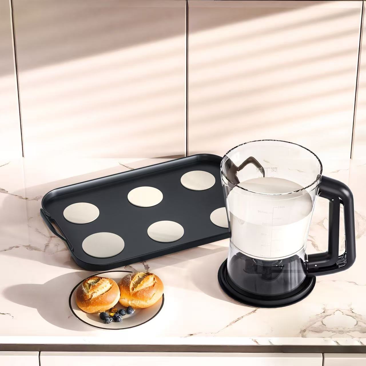 Pancake Cupcake Batter Dispenser with Cleaning Brush, BPA Free, Foldable Batter Separator for Cupcakes, Pancakes, Cookies, Cakes, Waffles - Perfect Baking Tool for Cupcake, Waffle, Muffin Mixes Or Any Baked Goods