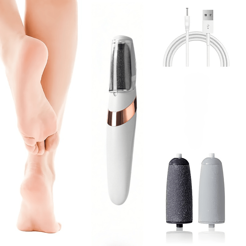 Electric Foot Dead Skin Remover, Foot Grinder, Portable Foot And Grinding Tool, 2 Interchangeable Grinding Heads