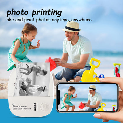 Mini Sticker Printer, Mini Thermal Printer, Portable Bluetooth Inkless Printpods, Pocket Label Maker Suitable for Creative Kids DIY, Diaries, Photos, Study Notes