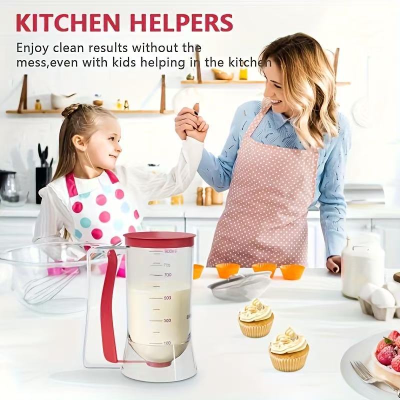 Pancake Cupcake Batter Dispenser with Cleaning Brush, BPA Free, Foldable Batter Separator for Cupcakes, Pancakes, Cookies, Cakes, Waffles - Perfect Baking Tool for Cupcake, Waffle, Muffin Mixes Or Any Baked Goods