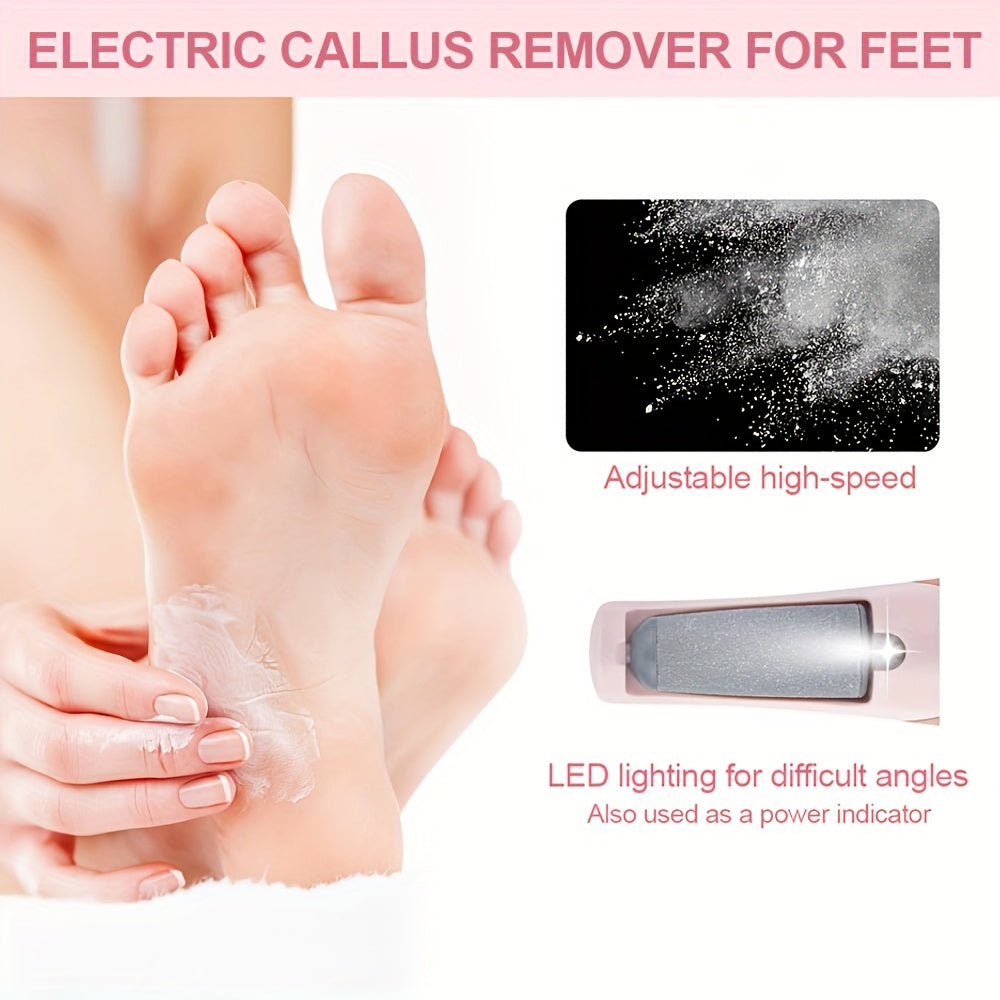 Electric Foot Dead Skin Remover, Foot Grinder, Portable Foot And Grinding Tool, 2 Interchangeable Grinding Heads