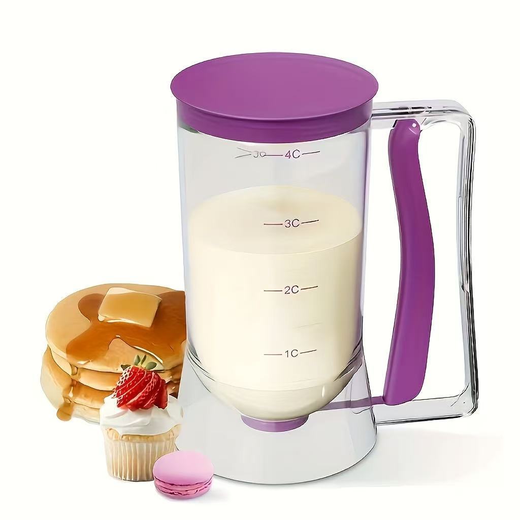 Pancake Cupcake Batter Dispenser with Cleaning Brush, BPA Free, Foldable Batter Separator for Cupcakes, Pancakes, Cookies, Cakes, Waffles - Perfect Baking Tool for Cupcake, Waffle, Muffin Mixes Or Any Baked Goods