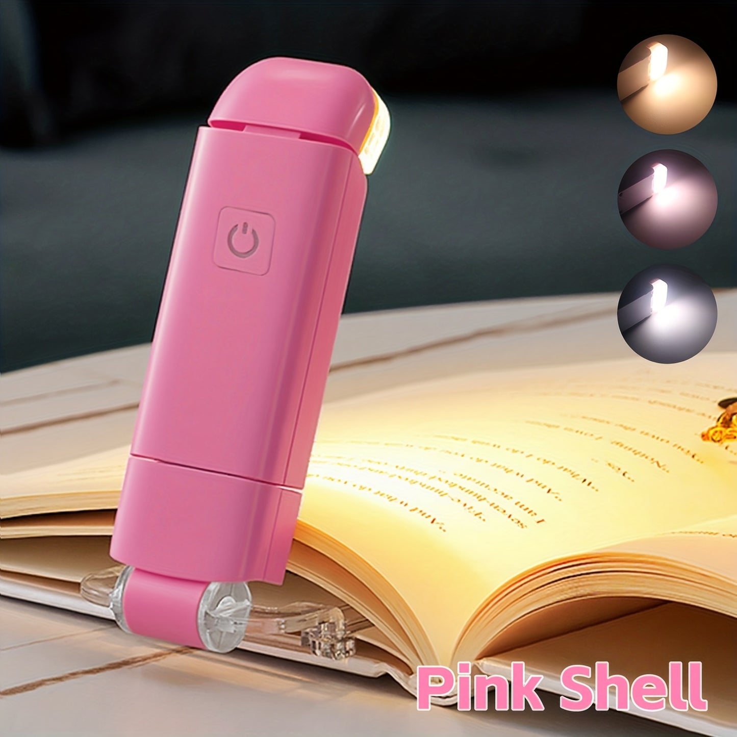 2pcs USB Rechargeable Book Light for Reading in Bed, LED Book Reading Lights with Clip, Perfect for Bookworms, Kids, Warm White, Brightness Adjustable
