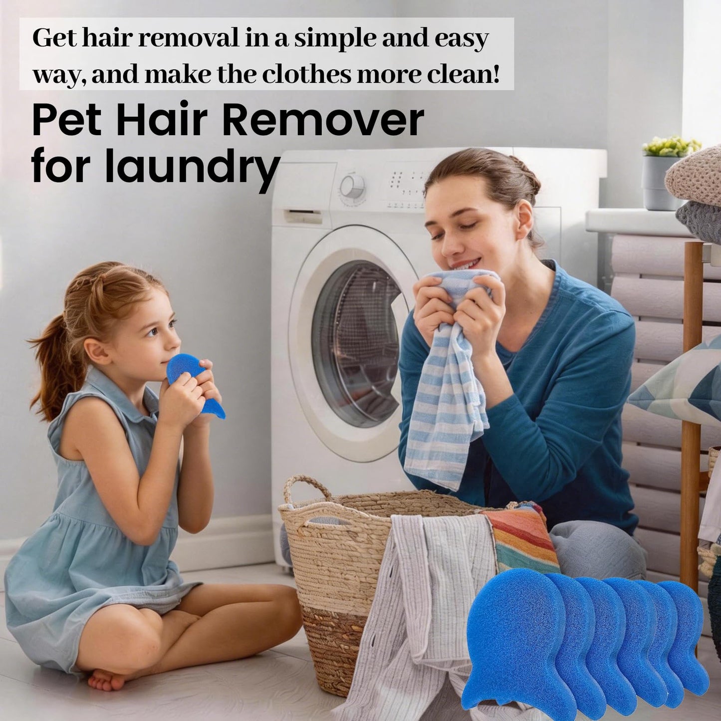 10Pcs Pet Hair Remover for Launday, Reusable Dog&Cat Hair Remover Tool, Effectively Removes Pet Hair, Lint and Dander from Bedding and Clothing,Fits Washers & Dryers