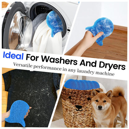 10Pcs Pet Hair Remover for Launday, Reusable Dog&Cat Hair Remover Tool, Effectively Removes Pet Hair, Lint and Dander from Bedding and Clothing,Fits Washers & Dryers