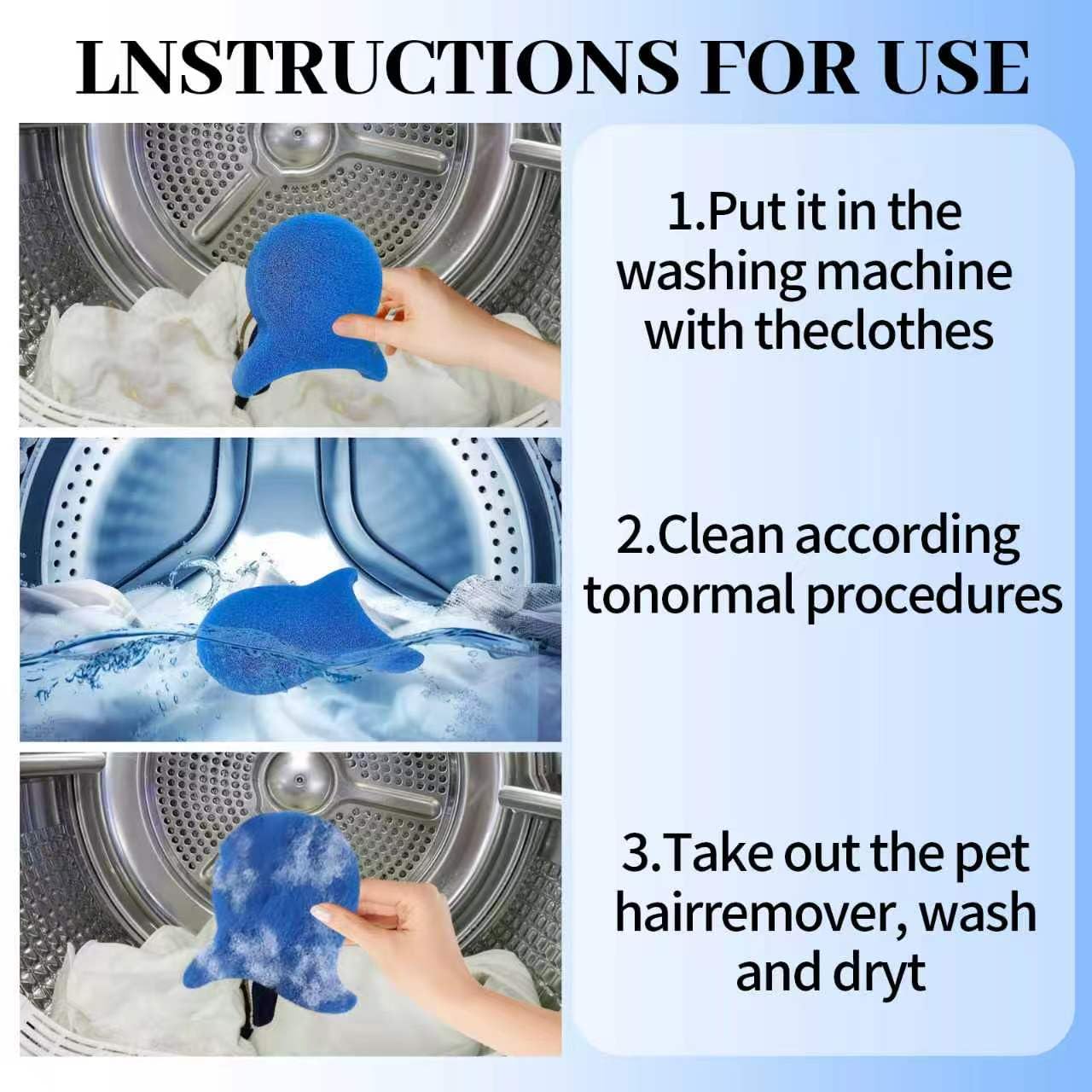 10Pcs Pet Hair Remover for Launday, Reusable Dog&Cat Hair Remover Tool, Effectively Removes Pet Hair, Lint and Dander from Bedding and Clothing,Fits Washers & Dryers