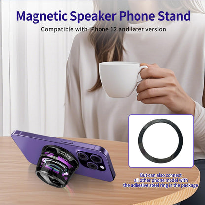 2Pcs Magnetic Bluetooth Speaker with RGB Light - Portable Mini Bluetooth Speaker, Full-Range Stereo Sound for 7H Playtime, Game Mode, Perfect Teen Gift for Outdoor Adventure Party(Black)