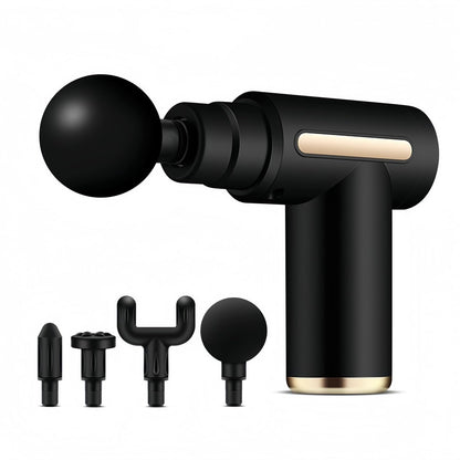 Mini Massage Gun, Small Portable Deep Tissue Muscle Massager, Handheld Fascia Gun for Pain Relief, Quiet Mini Massage Gun with 4 Heads for Travel, Office, Gym & Gifts