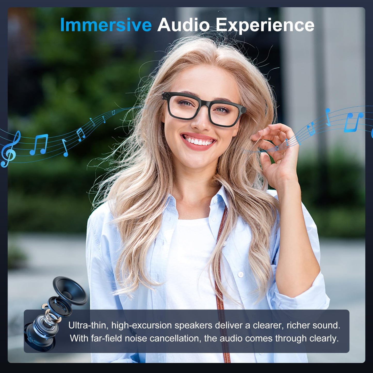 ⚡⚡⚡ AI Smart Glasses with 8MP Camera, 4K Video, Photo Capture, Real-Time Translation, Recording, AI Assistant, Open-Ear Audio, Bluetooth, Object Recognition, Replaceable Sunglasses Lenses for Men Women