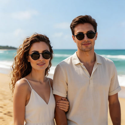 Adjustable Tint Sunglasses, 1–9 Gear Manual Dimming Polarized UV400, Retro Round Metal Frame Steampunk Sunglasses