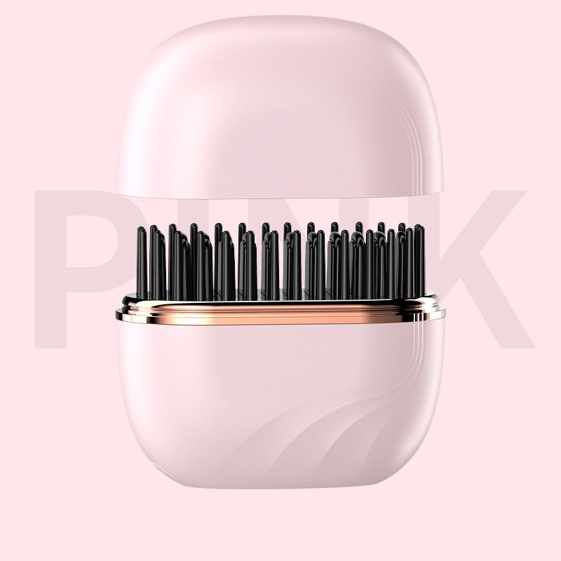 Mini Hair Straightener Portable 2026 Cordless Curling Iron Small Flat Steam Hair Straightener Brush Travel Hot Styling Tools for Women Wireless Tiny Ceramic Hairdressing Comb Size