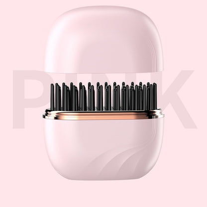 Mini Hair Straightener Portable 2026 Cordless Curling Iron Small Flat Steam Hair Straightener Brush Travel Hot Styling Tools for Women Wireless Tiny Ceramic Hairdressing Comb Size