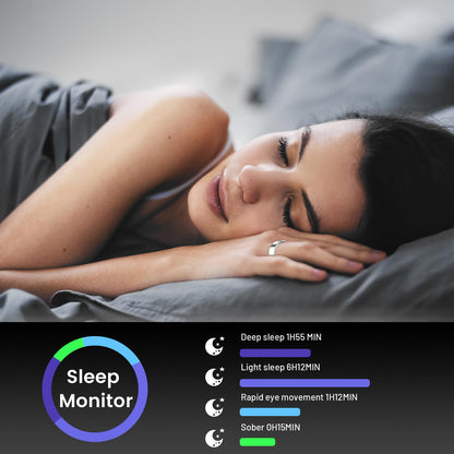 Smart Ring for Women & Men, Smart Ring Health Tracker, Blood Oxygen & Heart Rate Monitor, Long Lasting Battery Sleep Ring, Waterproof Fitness Ring
