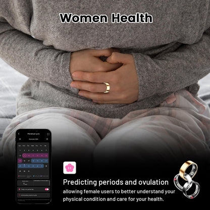 Smart Ring for Women & Men, Smart Ring Health Tracker, Blood Oxygen & Heart Rate Monitor, Long Lasting Battery Sleep Ring, Waterproof Fitness Ring