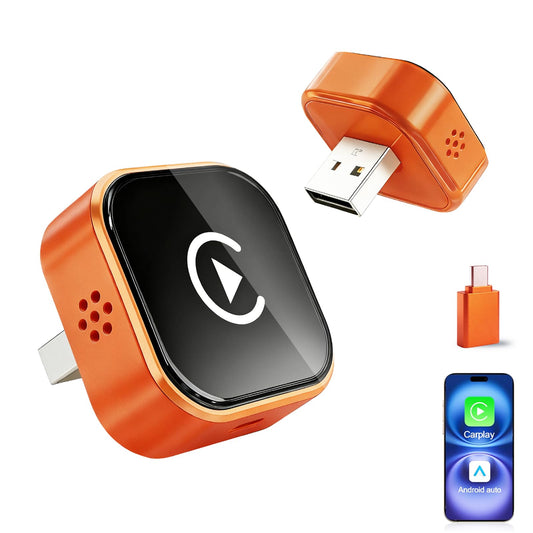 Wireless CarPlay Adapter, 2026 Upgraded Wired to Wireless for Apple CarPlay & Android Auto, Mini USB Design Car Play Adapter with Type-C Extension, Plug and Play, Stable Connection & No Latency
