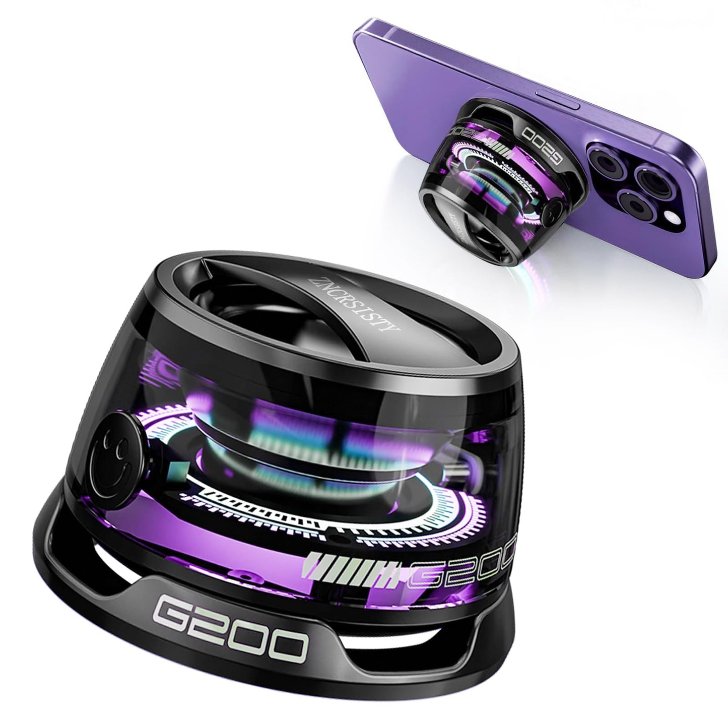 2Pcs Magnetic Bluetooth Speaker with RGB Light - Portable Mini Bluetooth Speaker, Full-Range Stereo Sound for 7H Playtime, Game Mode, Perfect Teen Gift for Outdoor Adventure Party(Black)